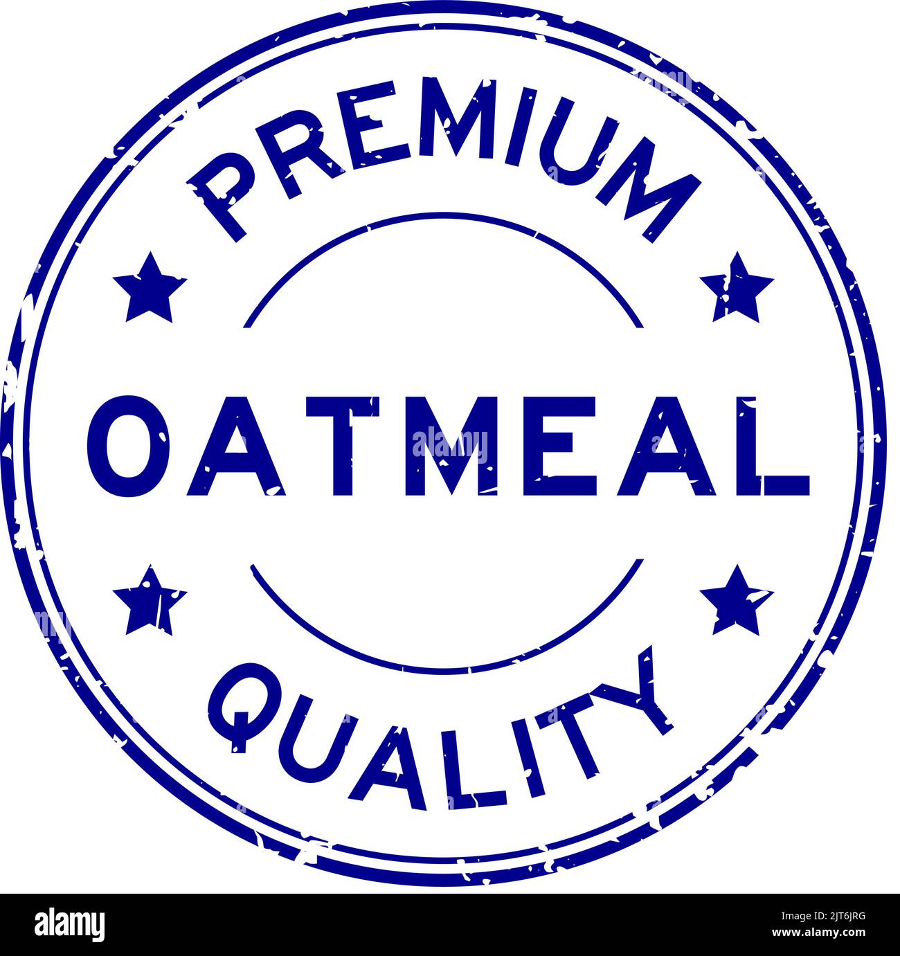 Grunge blue premium quality oatmeal word round rubber seal stamp on ...
