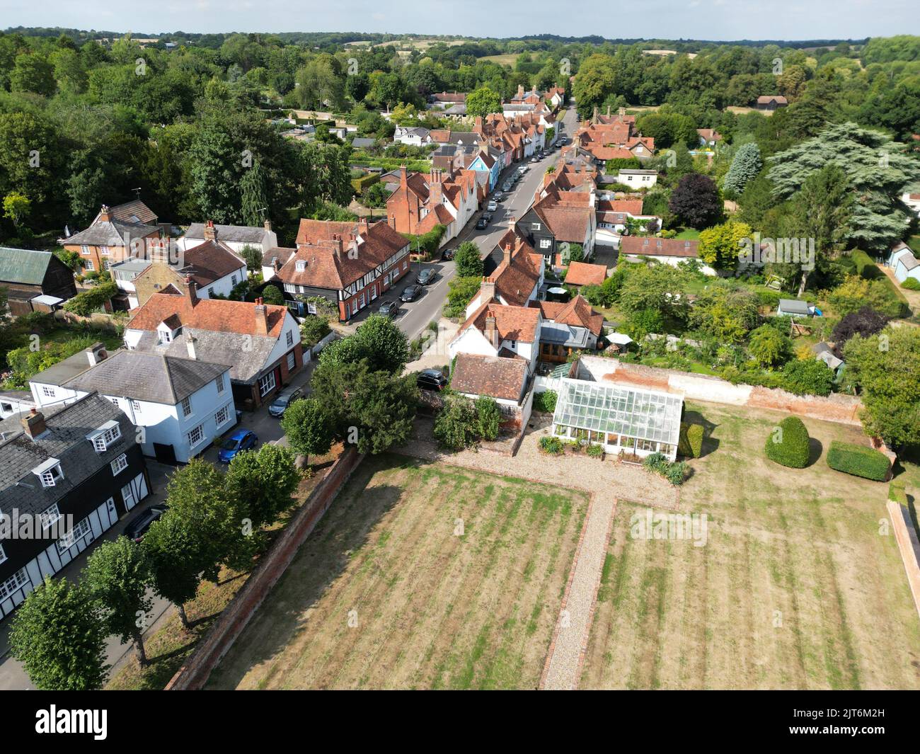 Much Hadham Typical Historic English Village Hertfordshire Aerial view