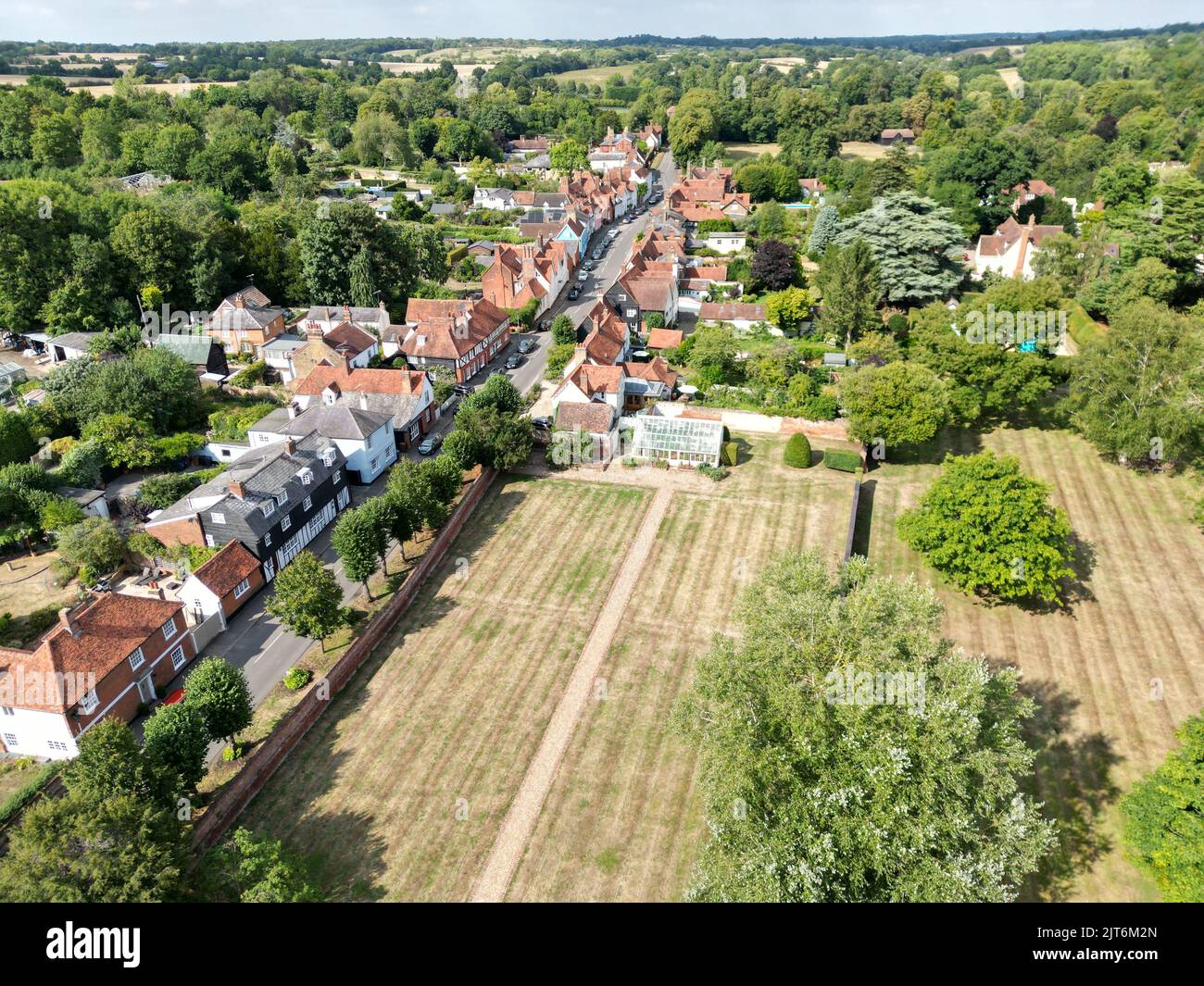 Much Hadham Typical Historic English Village Hertfordshire Aerial view