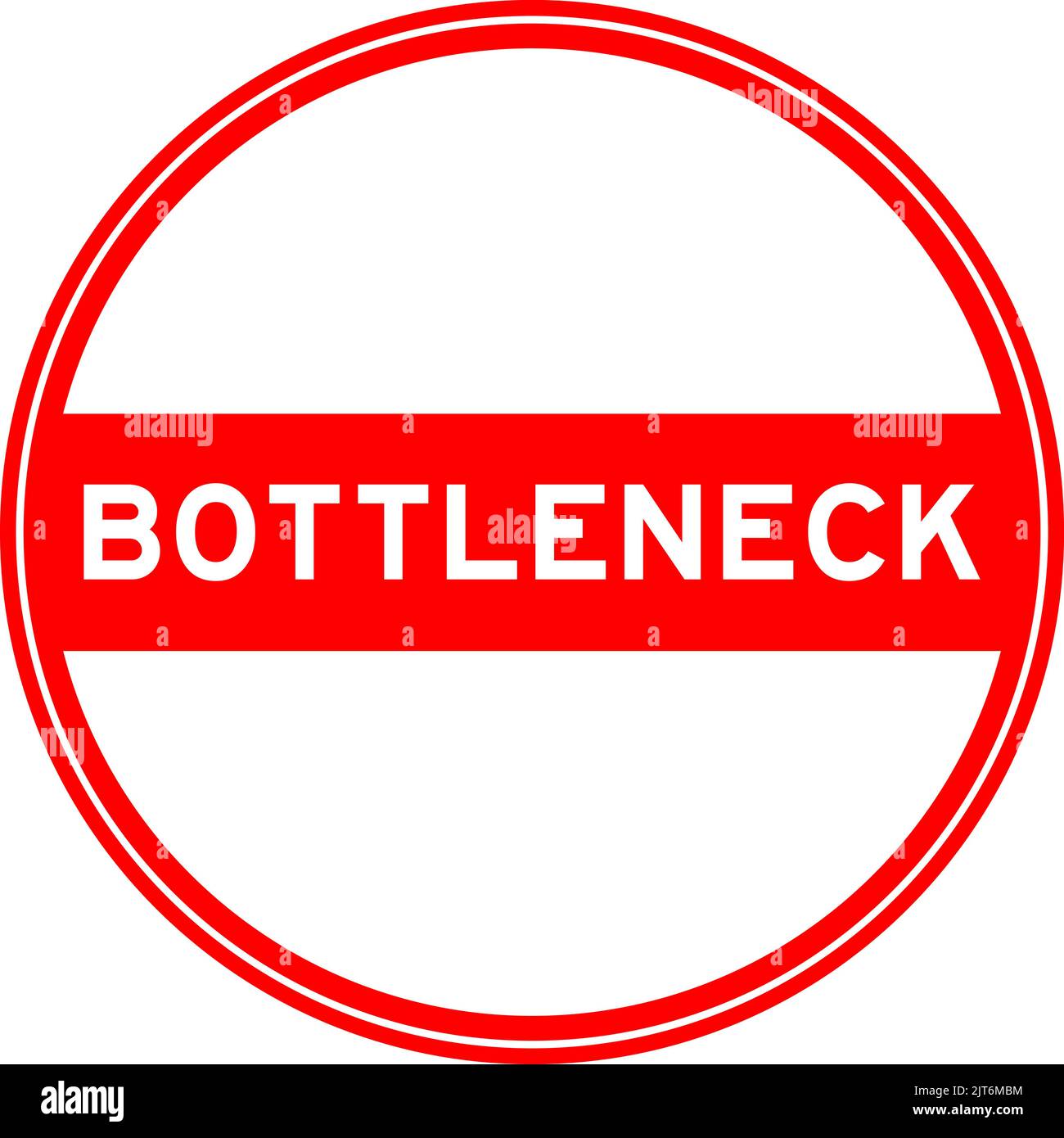 Red color round seal sticker in word bottleneck on white background Stock Vector