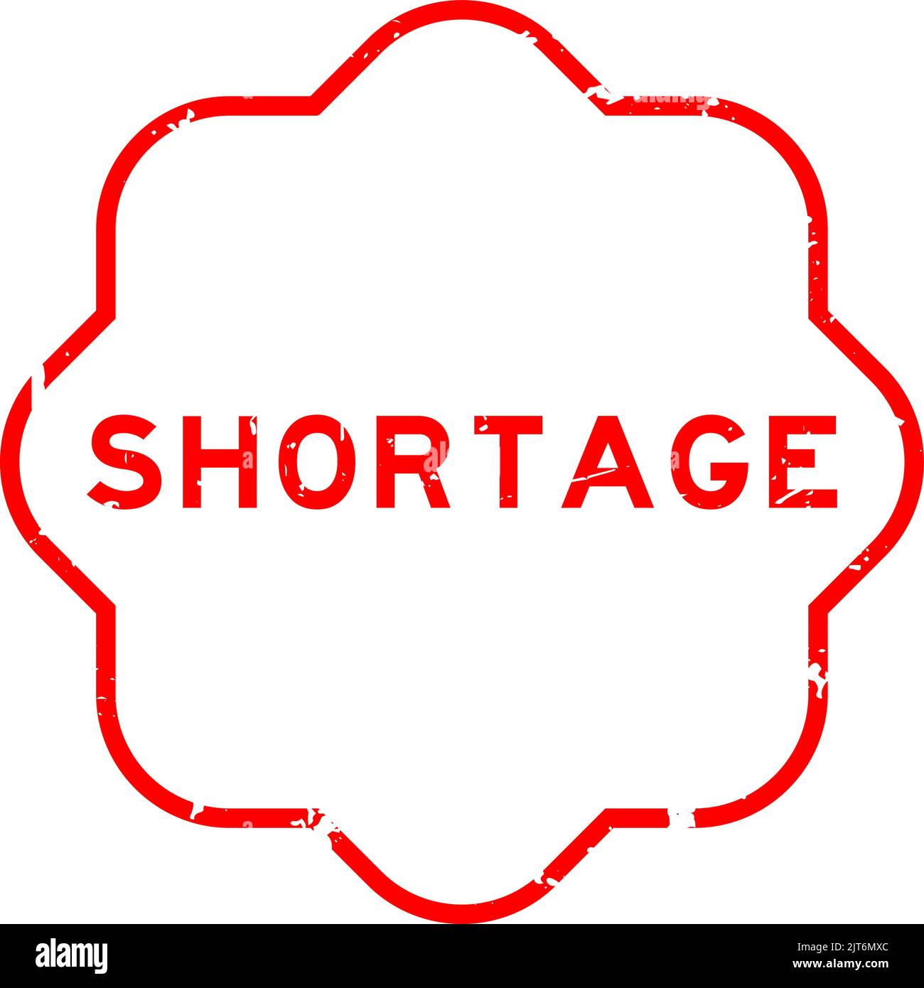 Grunge red shortage word rubber seal stamp on white background Stock Vector