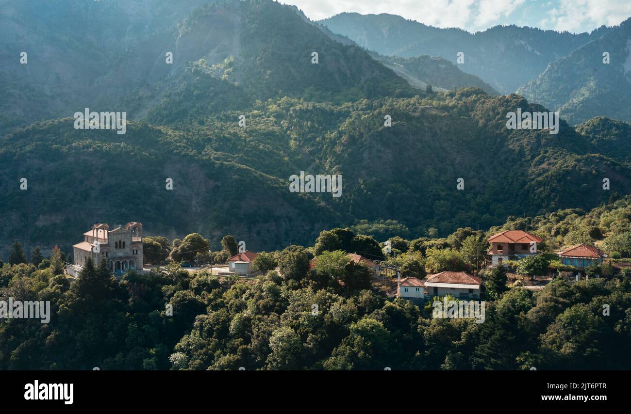 Greek village drone view hi-res stock photography and images - Alamy