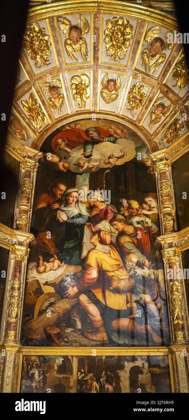 The Adoration of the Sheperds, Birth Altar, Seville Cathedral Stock Photo