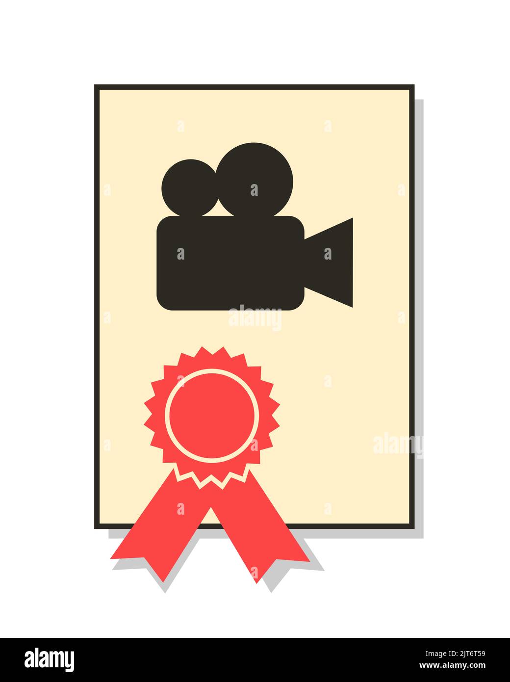 Diploma and certificate from film school - official certification of education, studium and skill in cinematography, motion picture, movie, cinema and Stock Photo