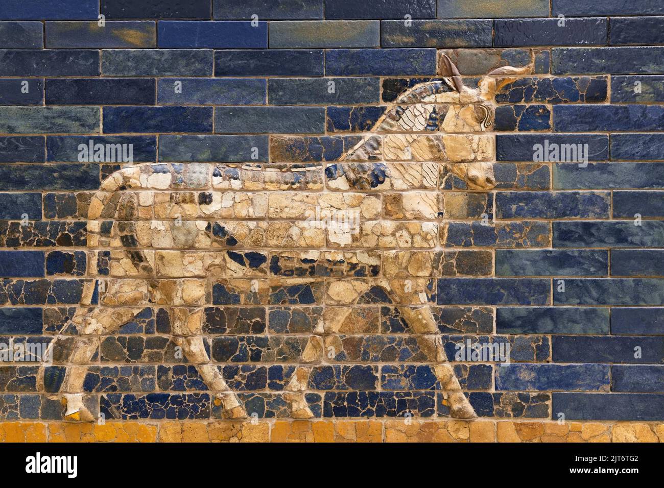 Sumerian god Adad on the Ishtar Gate, Babylon. Pergamonmuseum, Berlin. Stock Photo