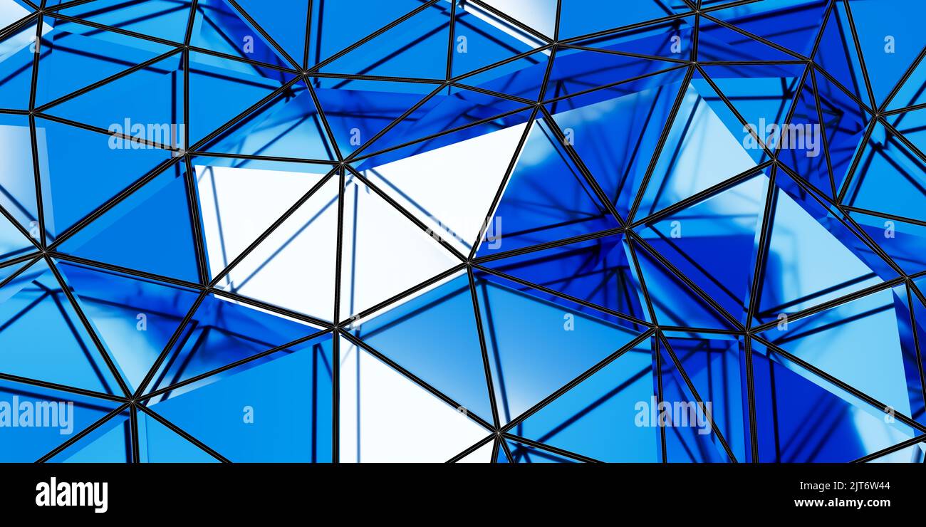 Abstract simple triangulated wireframe background. 3d render Stock Photo