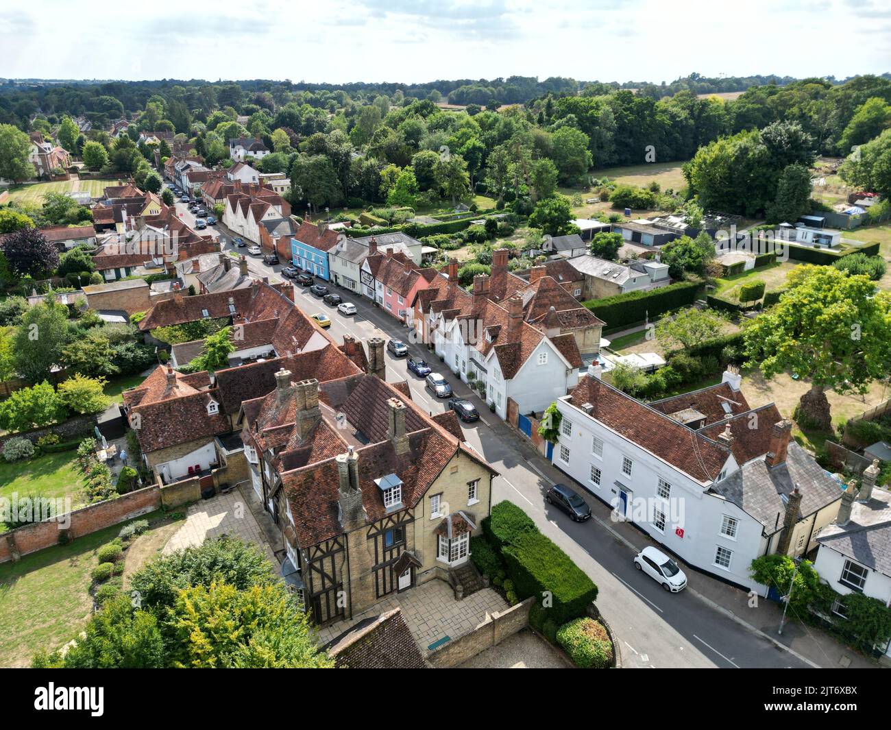 Much Hadham Typical Historic English Village Hertfordshire Aerial view