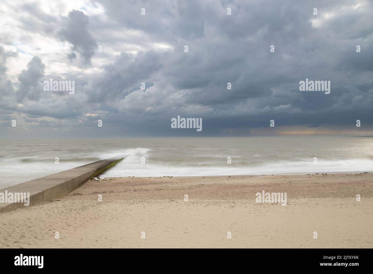 long exposure of a stormy sea with cloudy sky Stock Photo - Alamy