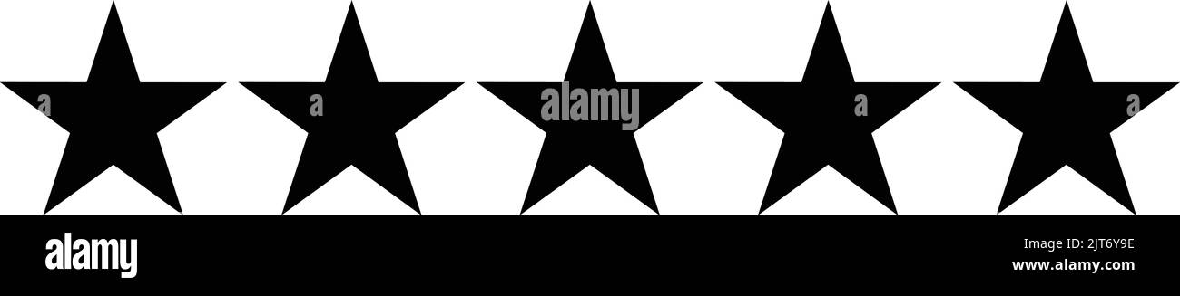 Black five stars icon vector. Rating sign Stock Vector Image & Art - Alamy
