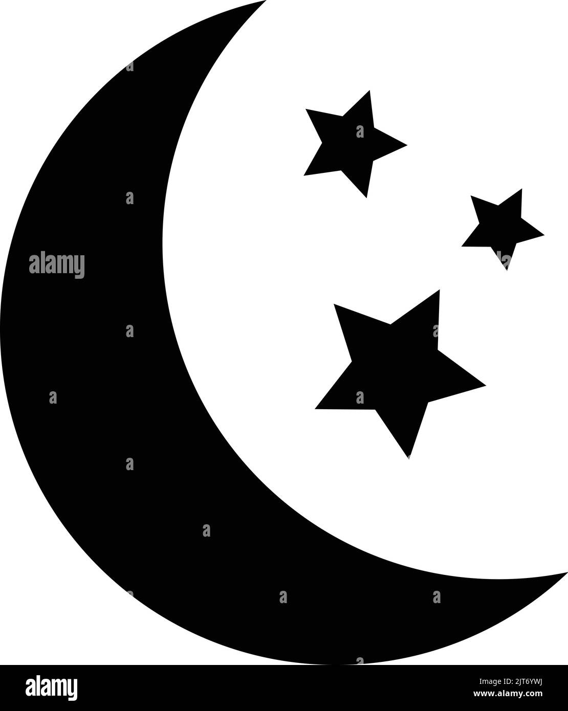 Moon and stars icon vector illustration isolated on white background ...