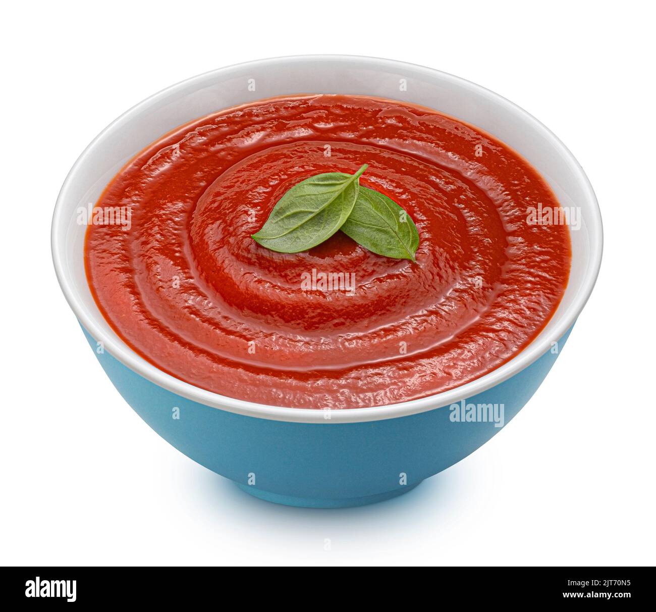 Bowl of tomato paste isolated on white background Stock Photo