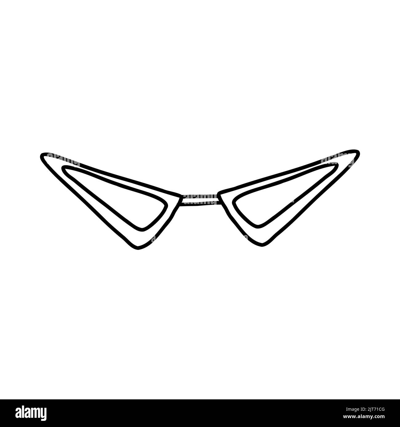 Hand drawn doodle glasses. Vector sketch illustration of black outline