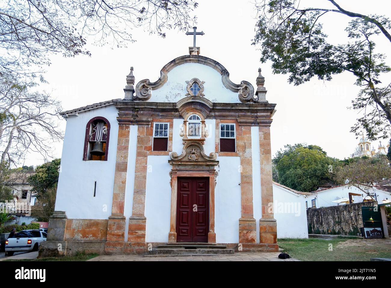 Tiradentes, Minas Gerais, Brazil - August 6, 2022: Church of Our Lady of the Rosary in the city historic Tiradentes, interior of Minas Gerais Stock Photo