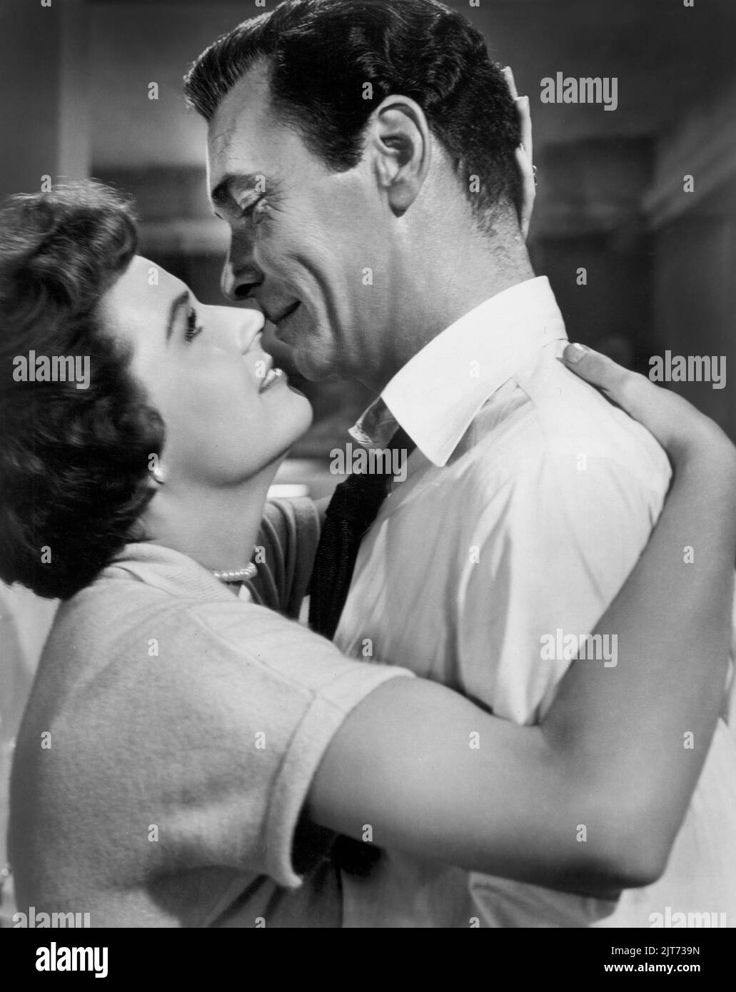 Polly Bergen, Barry Fitzgerald, on-set of the Film, 'Cry of the Hunted', MGM, Loew's Inc., 1953 Stock Photo
