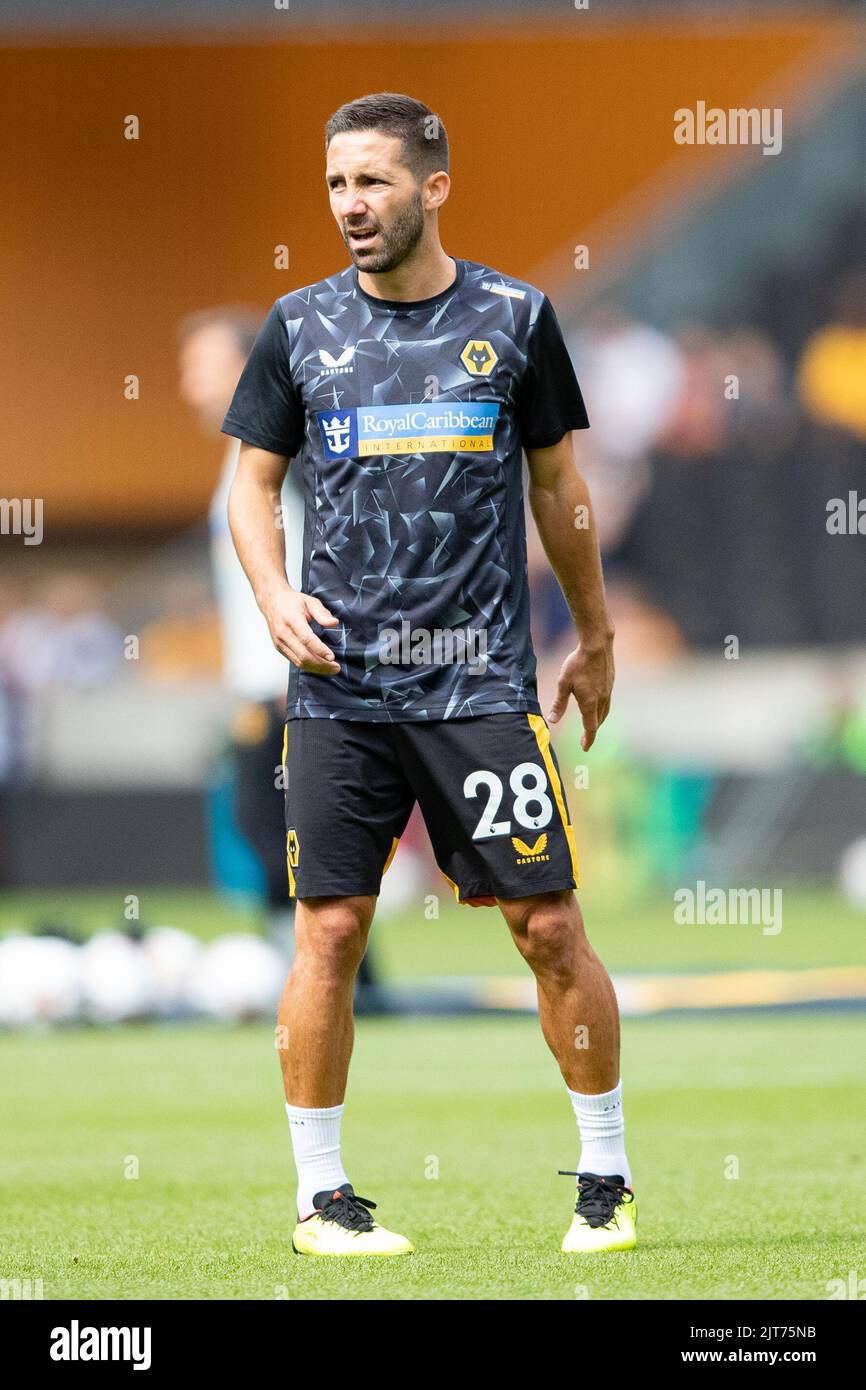 WolvesÕs Joao Moutinho warms up ahead of the Premier League match between Wolverhampton Wanderers and Newcastle United at Molineux, Wolverhampton on Sunday 28th August 2022. Stock Photo