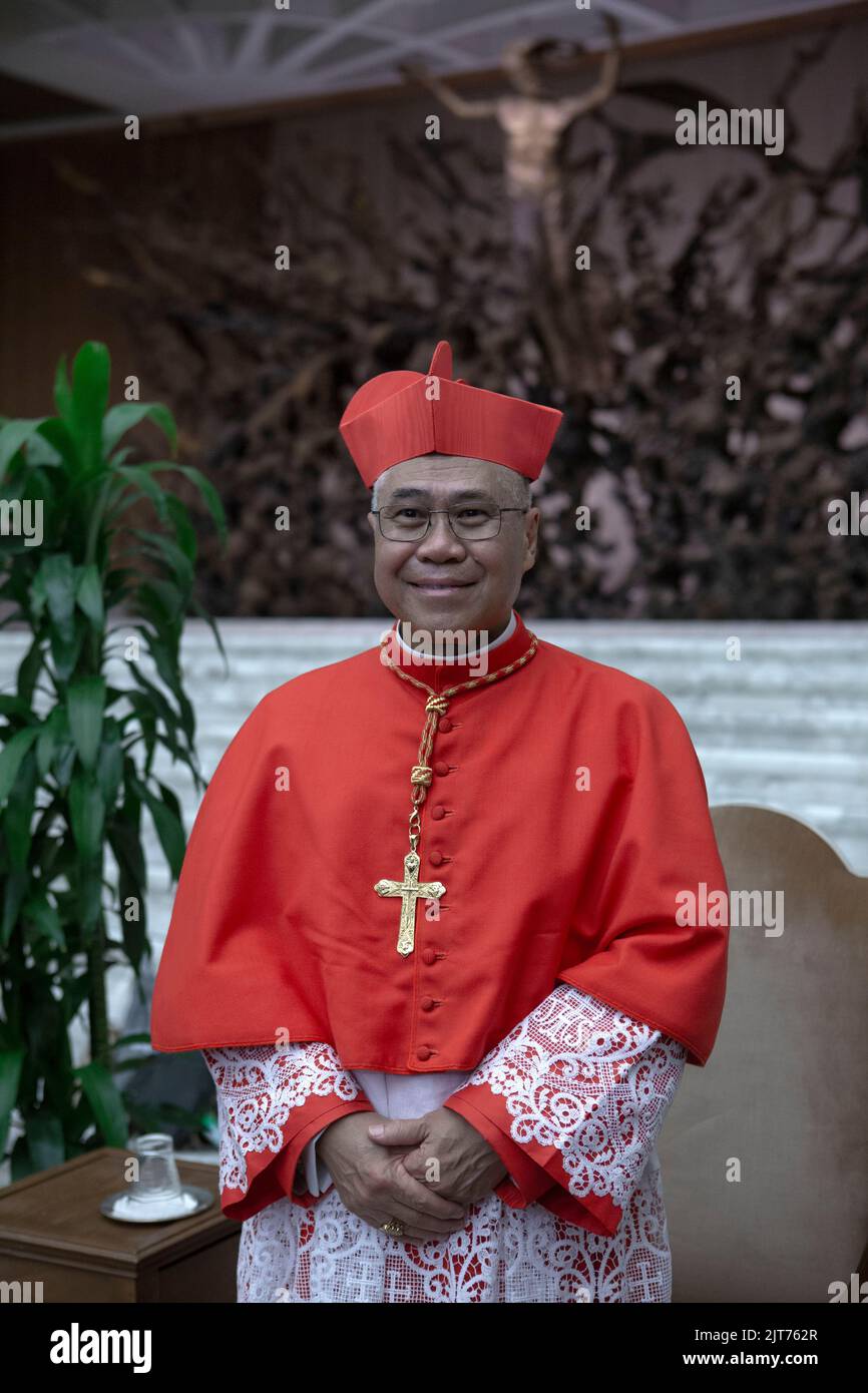 Vatican City, Vatican, 27 August 2022.  The newly elected cardinal William Seng Chye Goh poses during courtesy visits to the Vatican after a consistory inside St. Peter's Basilica. Credit: Maria Grazia Picciarella/Alamy Live News Stock Photo