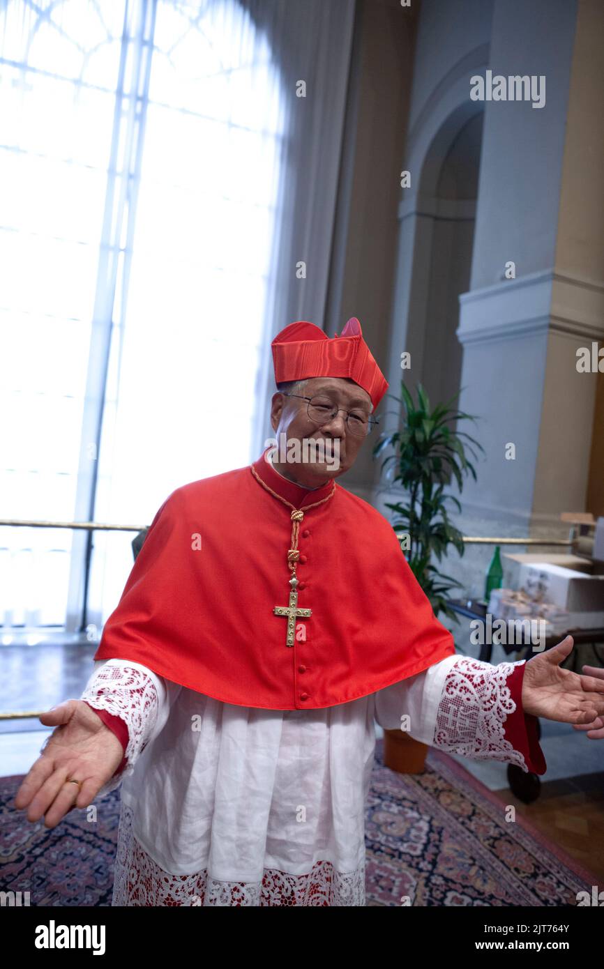 Vatican City, Vatican, 27 August 2022.  The newly elected cardinal Lazzaro You Heung Sik  during courtesy visits to the Vatican after a consistory inside St. Peter's Basilica. Credit: Maria Grazia Picciarella/Alamy Live News Stock Photo