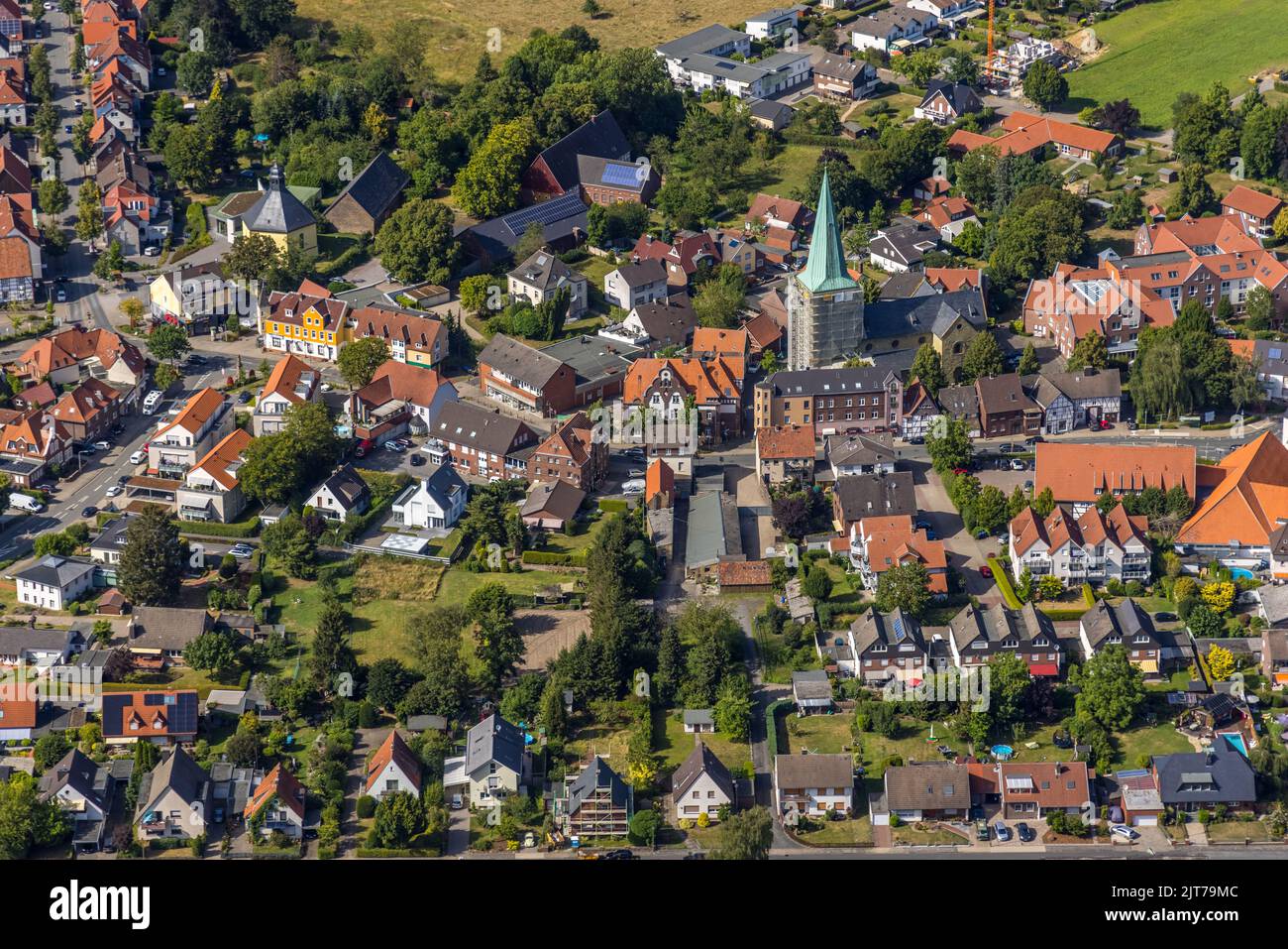 Aerial view of Rhynern, Rhynern, Hamm, Ruhr area, North Rhine-Westphalia, Germany, DE, Europe, aerial photo, birds-eyes view, aerial photography, aeri Stock Photo