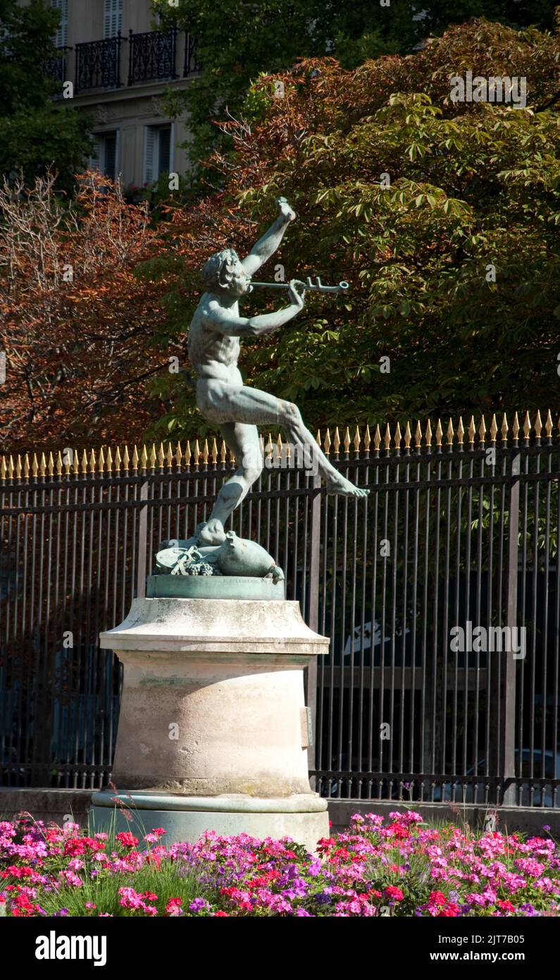 Statue of Pan playing his flute, Luxembourg Gardens, Paris, France Stock Photo Alamy