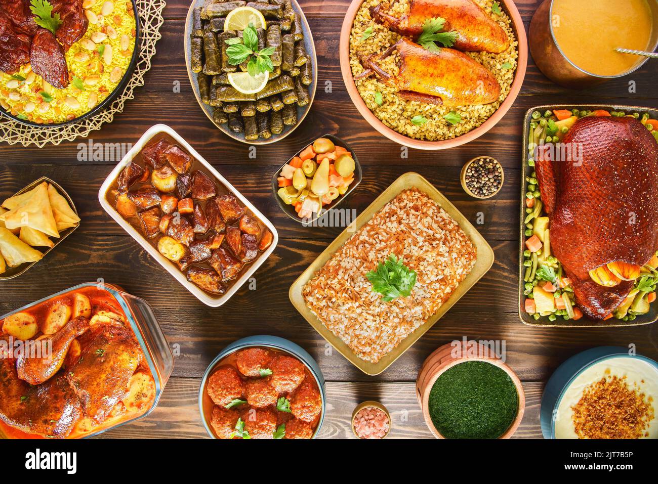 Arabic Cuisine Middle Eastern traditional lunch. It's also Ramadan