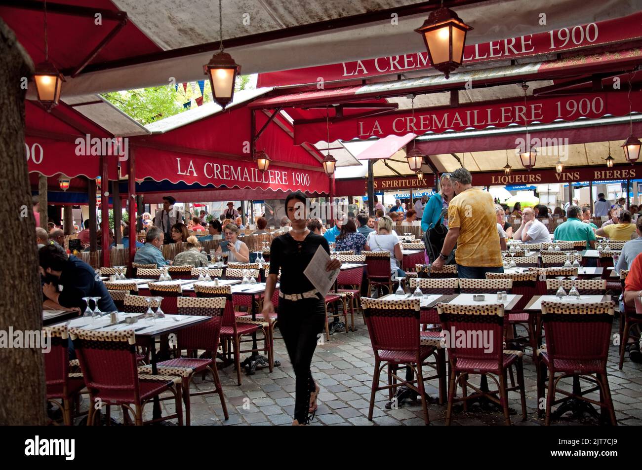 Restaurant, Montmartre, Paris, France Stock Photo