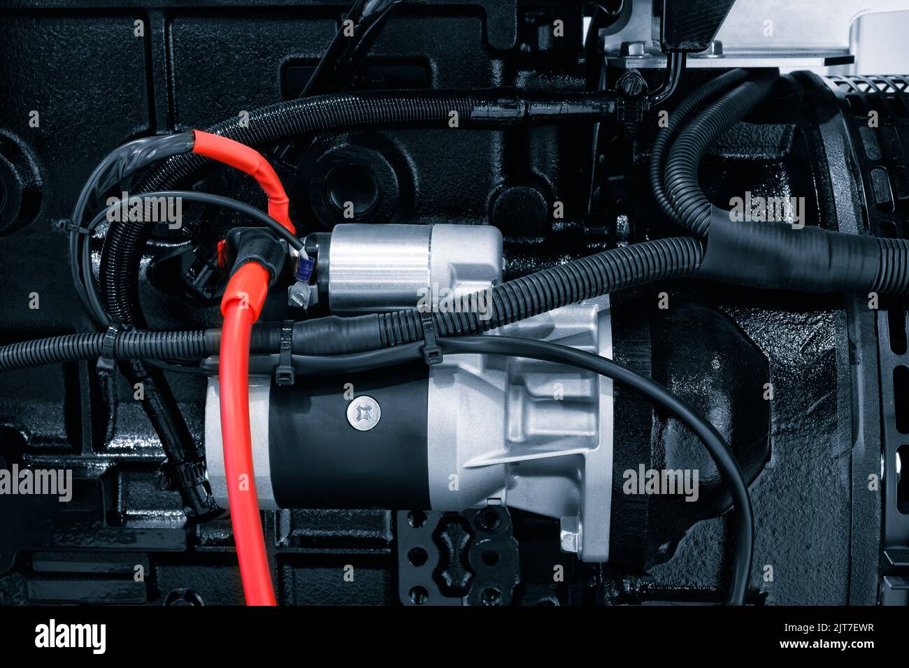 Supply system for diesel fuel, clean motor block, truck diesel engine