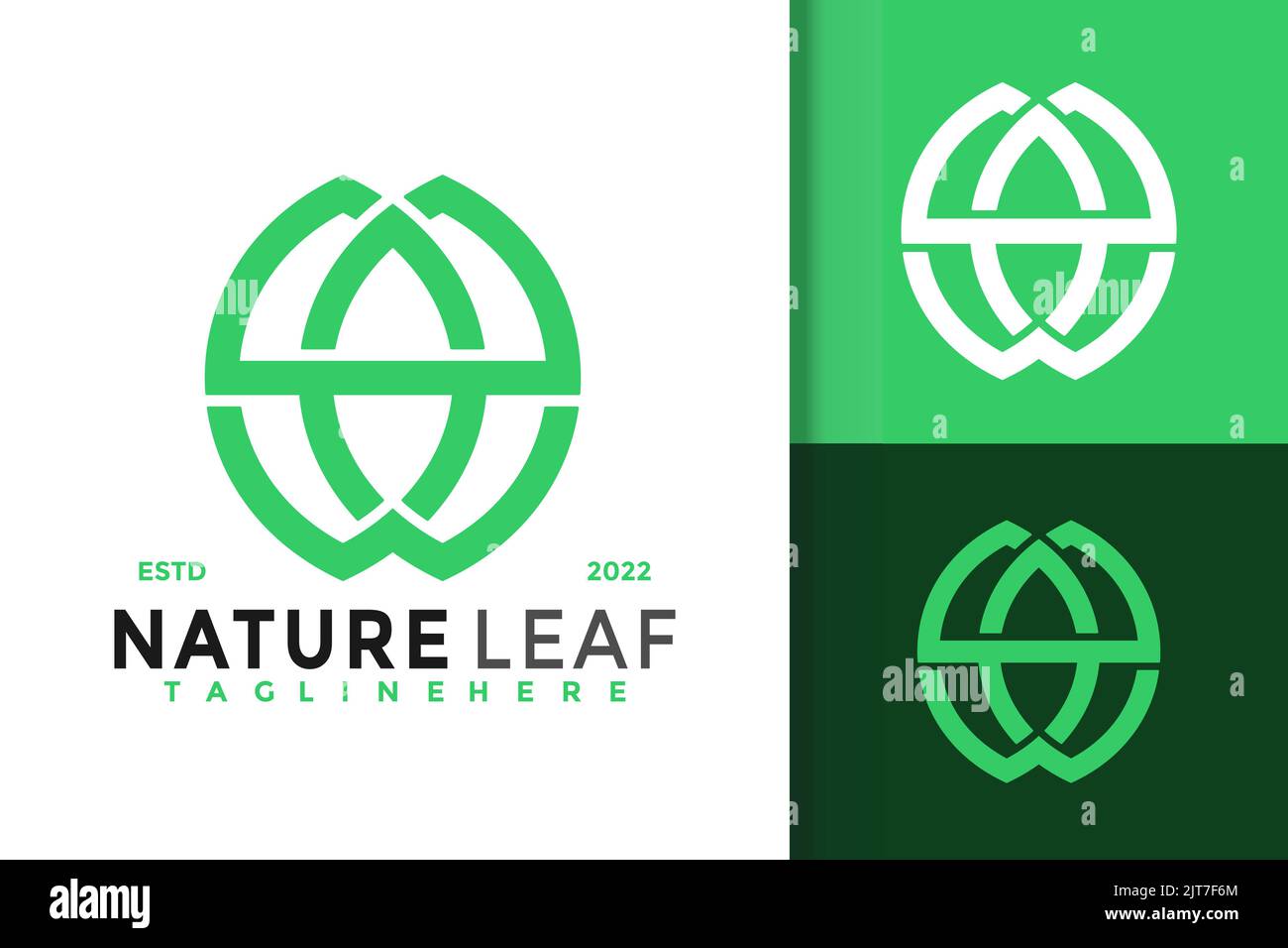 A Nature Leaf Modern Logo Design Vector Template Stock Vector Image ...