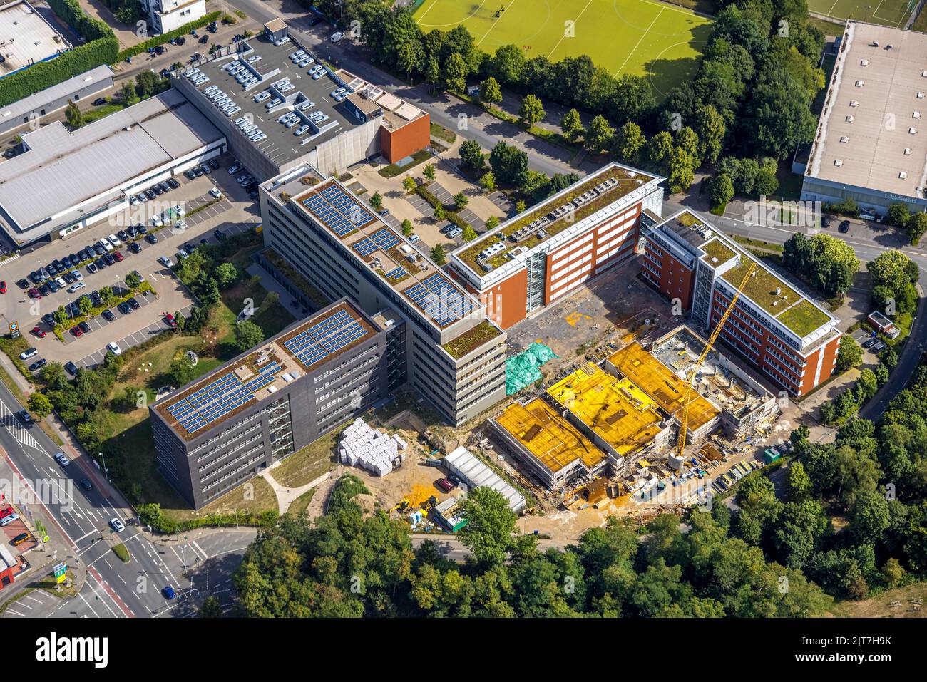 Aerial view, company headquarters ALDI International Services SE