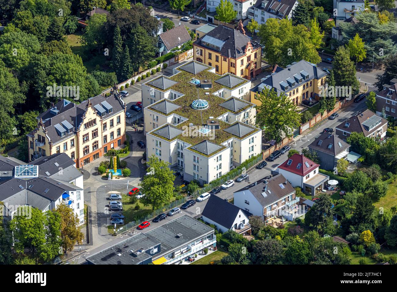 Aerial view, KulT Bild Verlag UG, building at Rochusstraße, Altstadt I - Südwest, Mülheim an der Ruhr, Ruhrgebiet, Nordrhein-Westfalen, Germany, DE, E Stock Photo