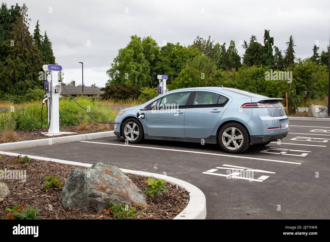 Sequim, WA USA 07182022 Enel X Electric Vehicle Charging Station