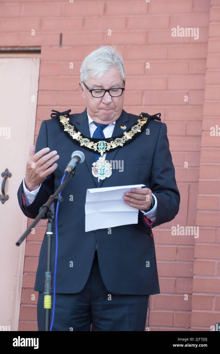 Mayor of Wirral Cllr Jeff Green, Performed on the mainstage at Pride in New Brighton Wallasey Liverpool (Terry Scott/SPP) Credit: SPP Sport Press Photo. /Alamy Live News Stock Photo