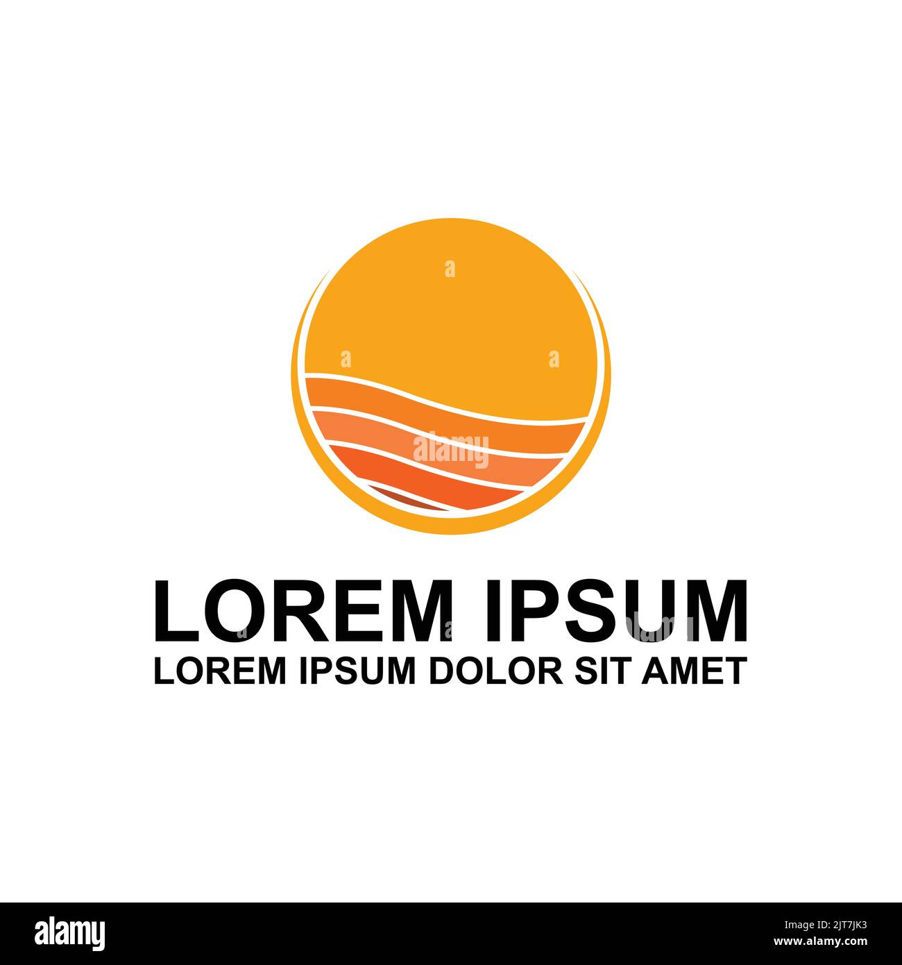The orange circle with curve lines inside and editable text, logo ...