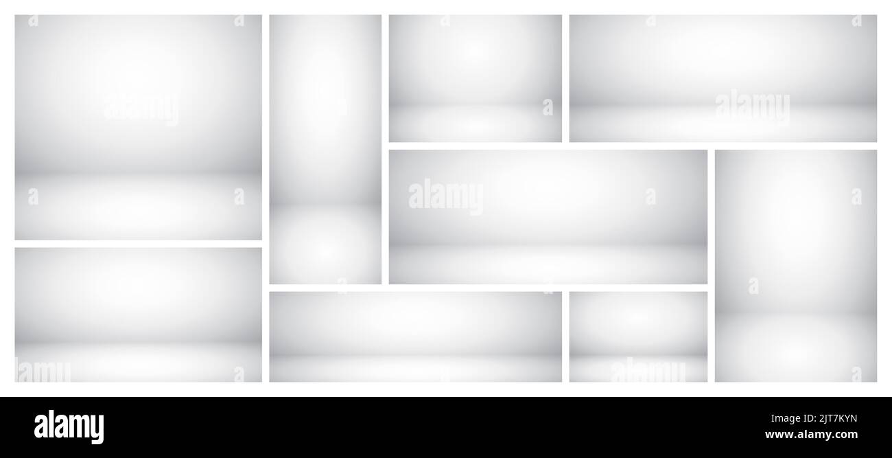 Empty gray studio abstract backgrounds with spotlight effect. Product ...