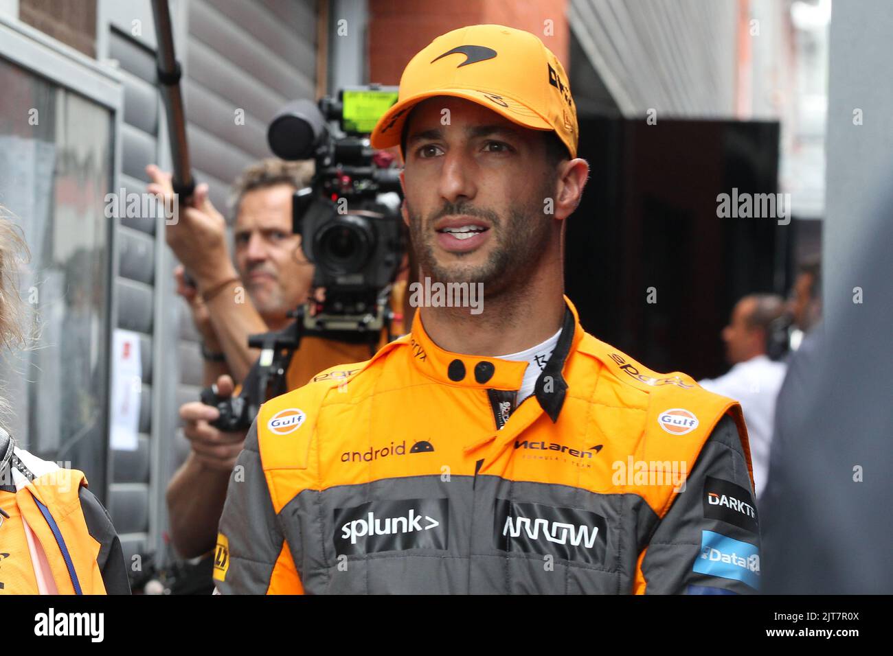 SPA-Francorchamps, BELGIUM, 27. AUGUST: # 3, Daniel RICCIARDO, AUS, McLaren F1 Team, MCL36M, Mercedes engine during the GP Formula 1 in Belgium on the SPA-Francorchamps race course 2022 . BELGIAN Formula 1 Grand Prix in - fee liable image - Photo Credit: © Udo STIEFEL/ATP images (STIEFEL Udo /ATP/SPP) Credit: SPP Sport Press Photo. /Alamy Live News Stock Photo