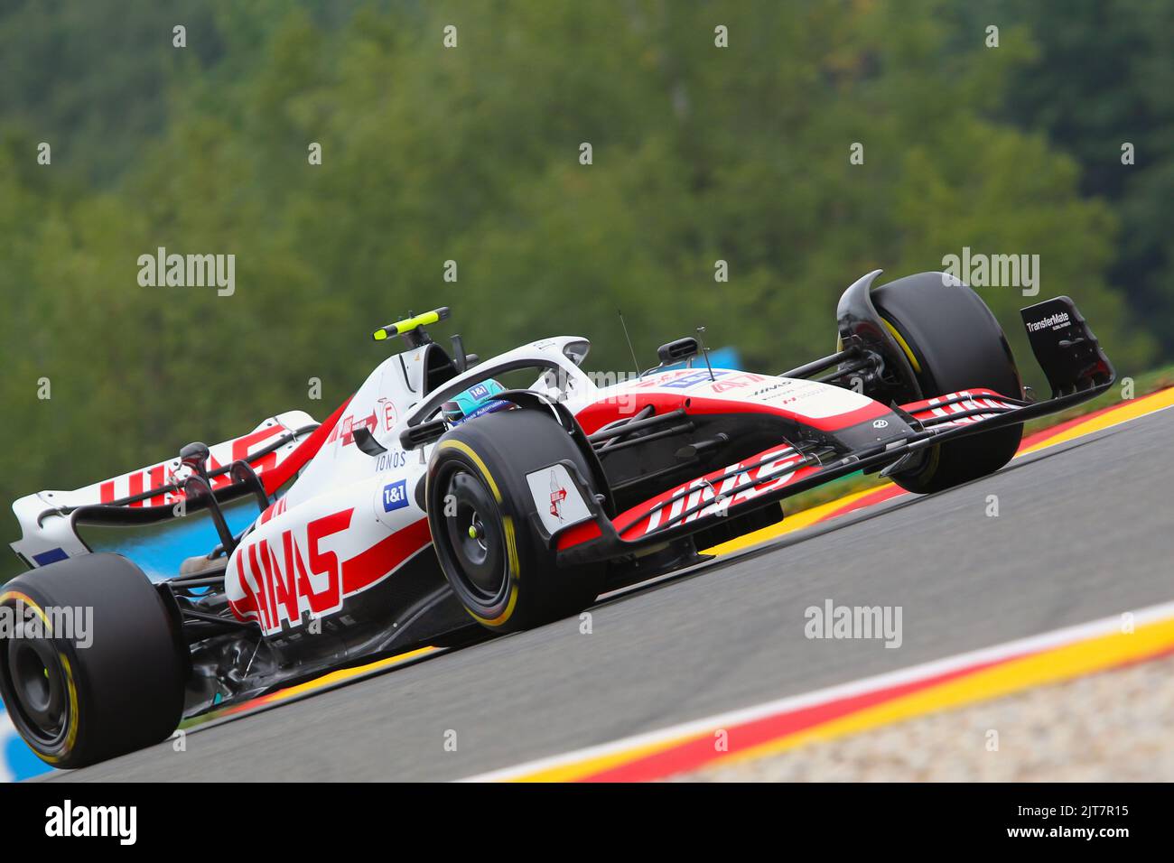 SPA-Francorchamps, BELGIUM, 27. AUGUST: #47, Mick SCHUMACHER, GER, Haas F1 Team, VF-22, F065 engine.during the GP Formula 1 in Belgium on the SPA-Francorchamps race course 2022 . BELGIAN Formula 1 Grand Prix in - fee liable image - Photo Credit: © Udo STIEFEL/ATP images (STIEFEL Udo /ATP/SPP) Credit: SPP Sport Press Photo. /Alamy Live News Stock Photo