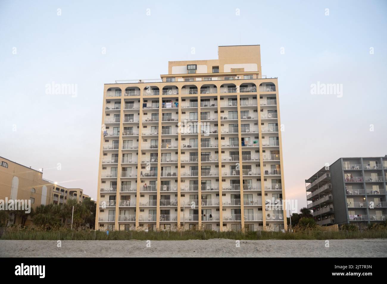 A Highrise hotel along Myrtle Beach in South Carolina Stock Photo