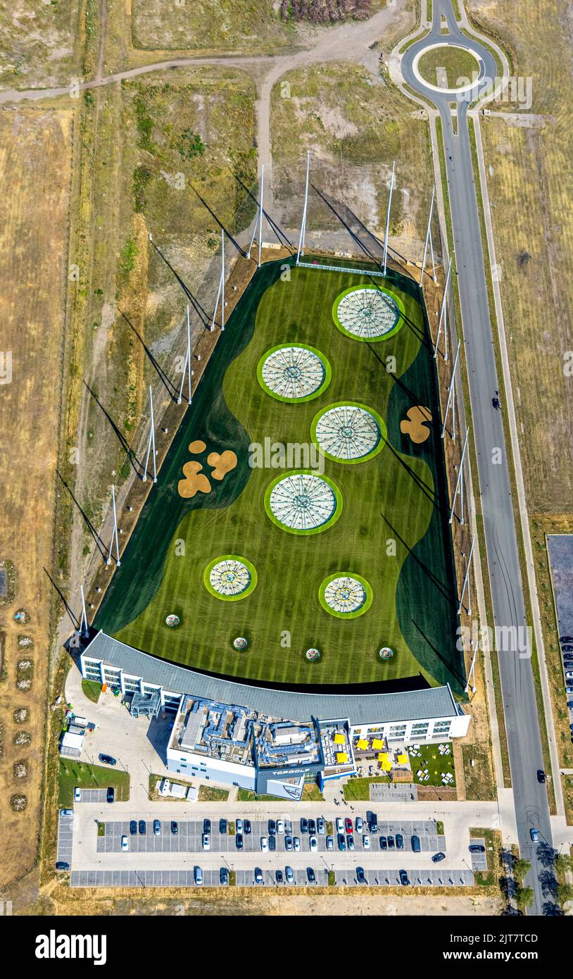Aerial view, Topgolf course in Westfield Centro Oberhausen,, Borbeck