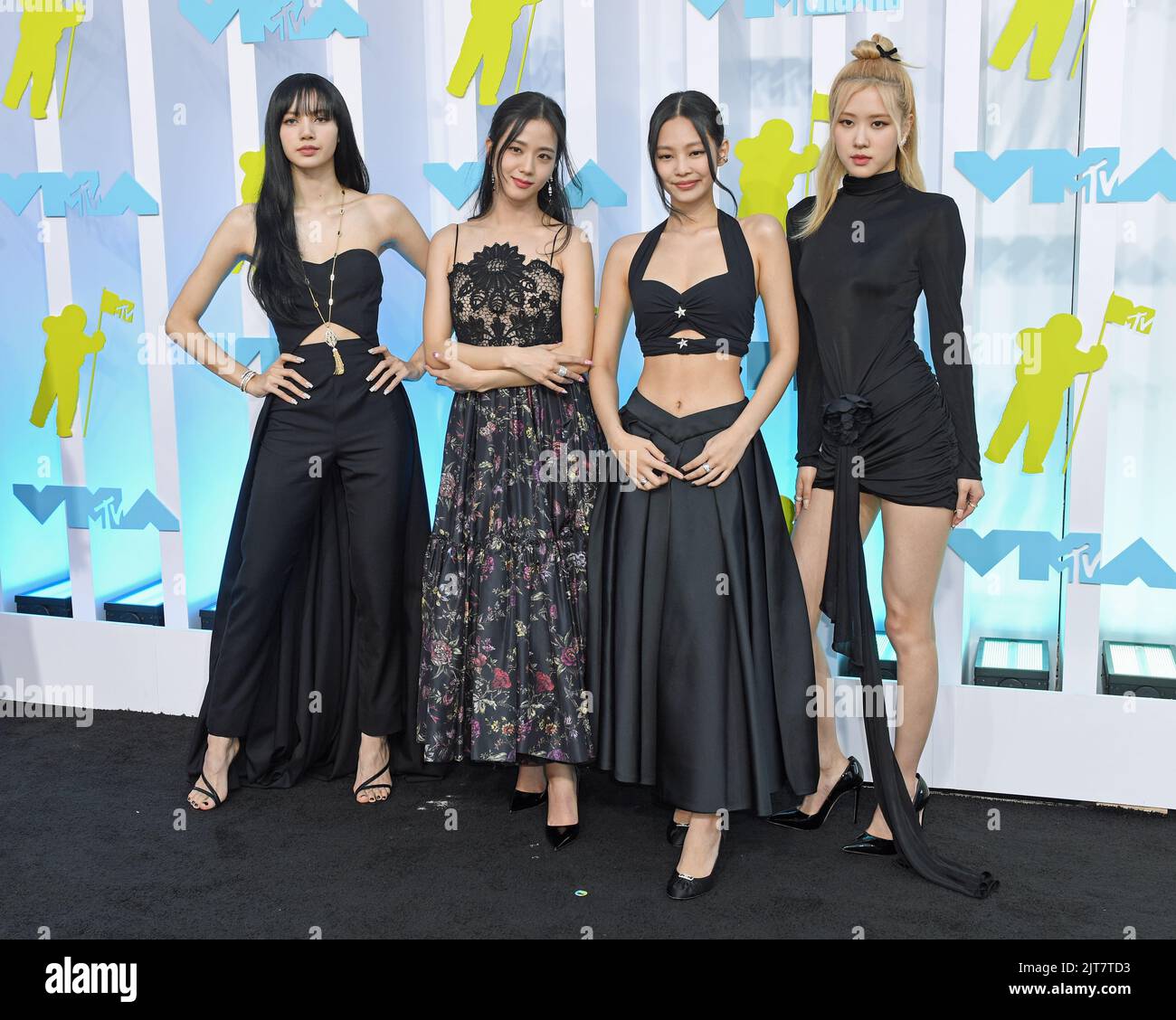 Blackpink (left to right) Lisa, Jisoo, Jennie, and Rose attending the