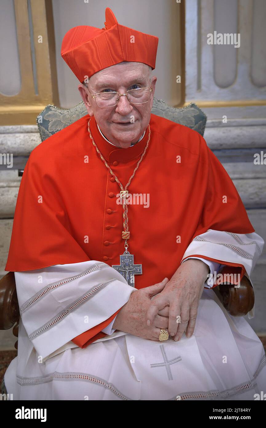 Vatican City, Vatican. 27th Aug, 2022. Pope Francis appoints Mons. Fernando VÉRGEZ ALZAGA, L.C. as Cardinal during the Consistory for the creation of new Cardinals at the St. Peter's Basilica on August 27, 2022 in Vatican City, Vatican. Credit: dpa/Alamy Live News Stock Photo