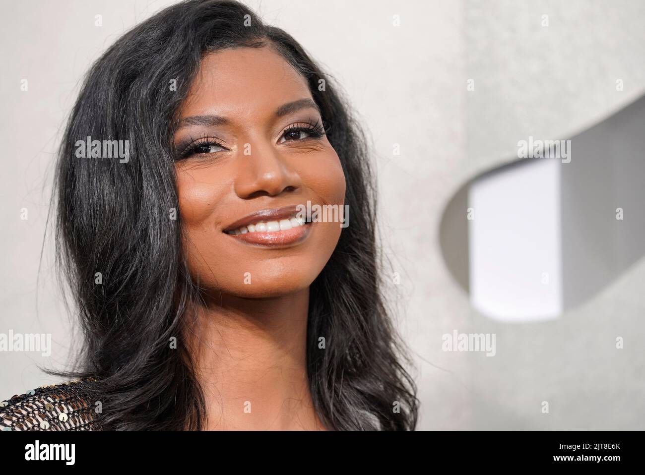 Taylor Rooks arrives at the 2022 MTV Video Music Awards at the