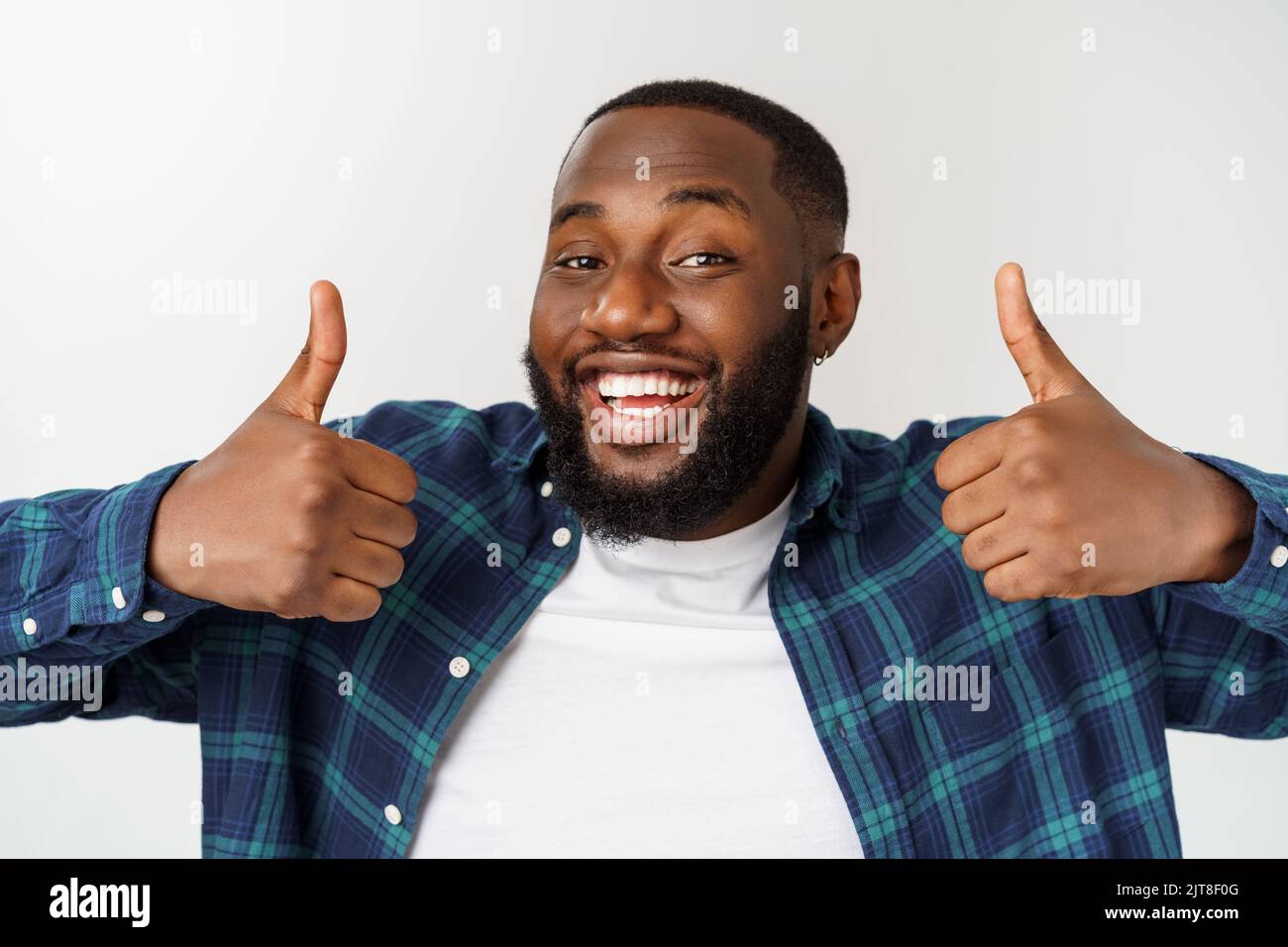 Portrait Of Happy Afroamerican Handsome Bearded Man Laughing And