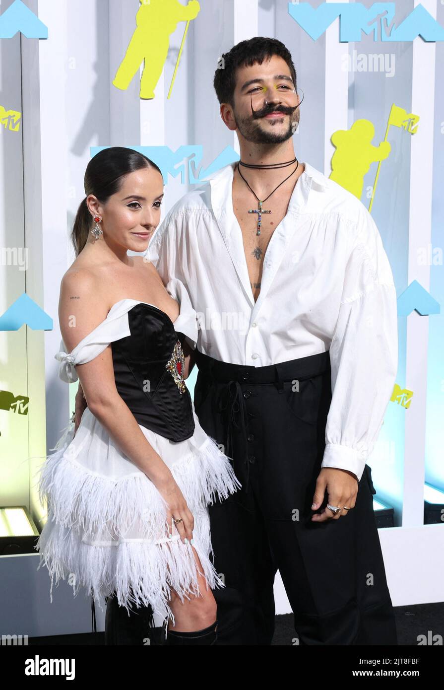 Camilo and Evaluna Montaner arrive at the 2022 MTV Video Music Awards