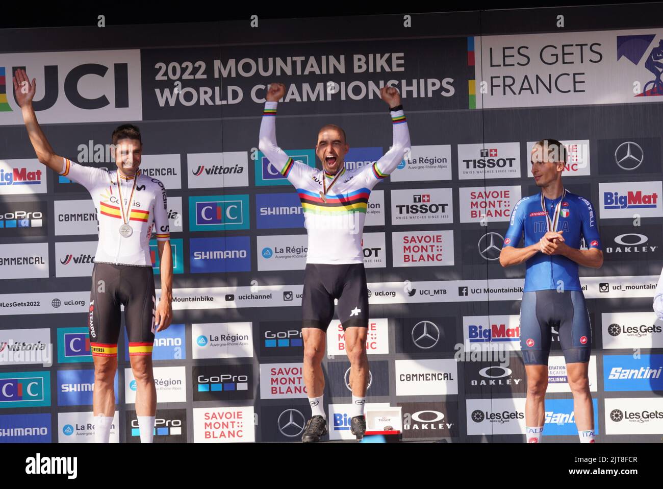 SCHURTER Nino winner during Podium UCI Mountain Bike World
