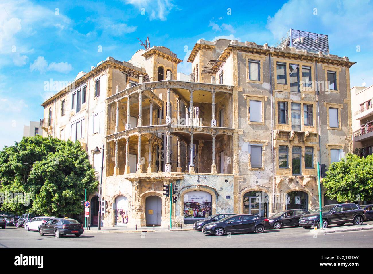 Beautiful view of the Museum of Beit Beirut in Beirut, Lebanon Stock Photo