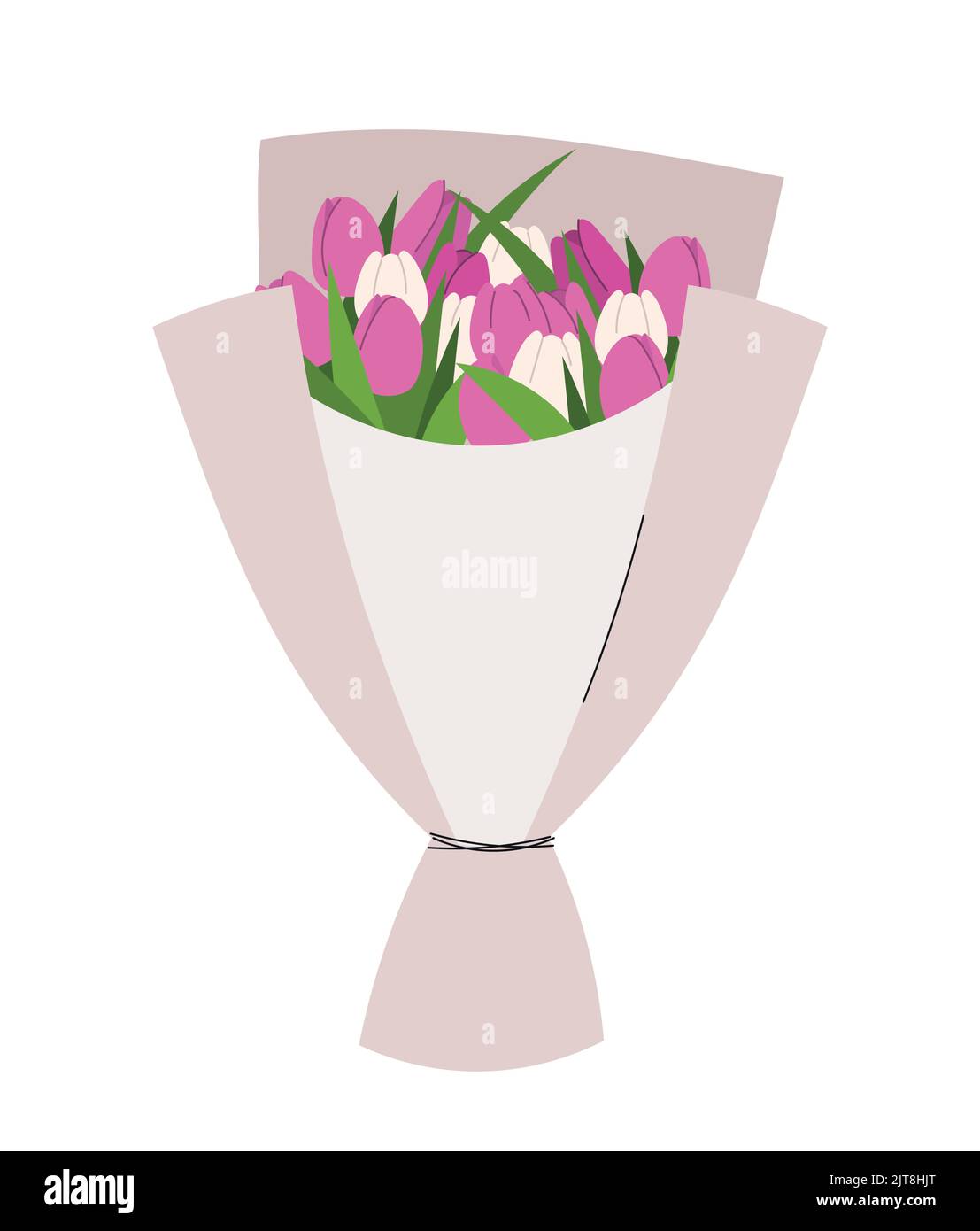 Bouquet with pink flowers Stock Vector