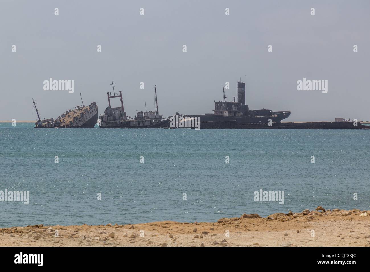 Ship wrecks in Berbera, Somaliland Stock Photo
