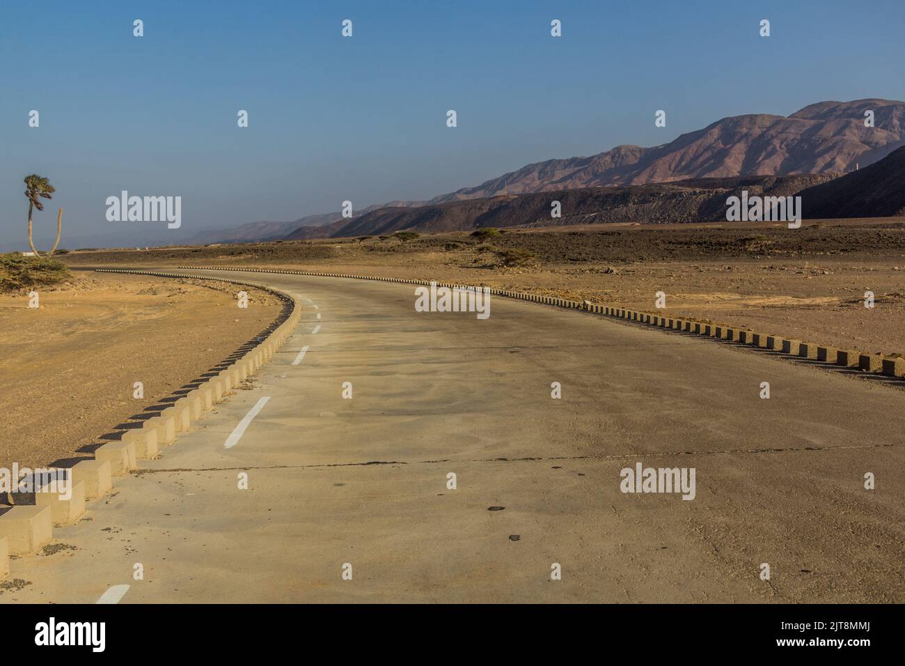 Road to lake Assal in Djibouti Stock Photo