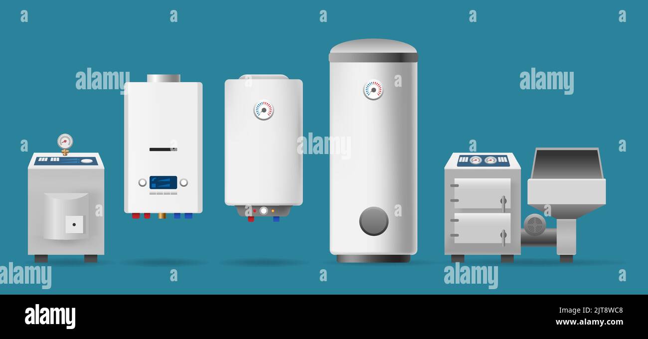 Boilers and heaters Stock Vector