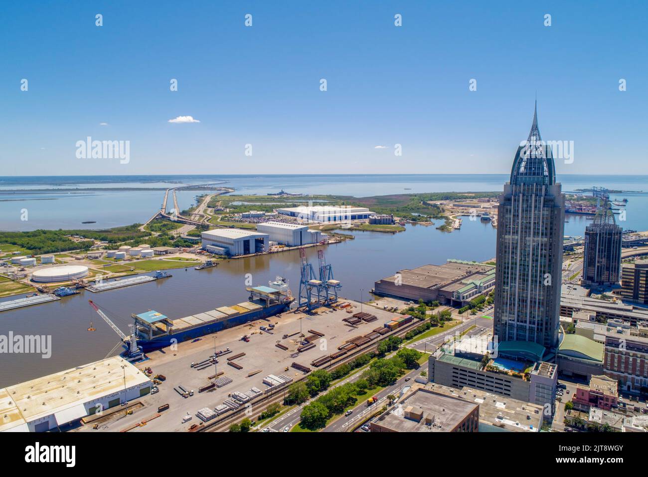 The downtown Mobile, Alabama waterfront skyline Stock Photo Alamy