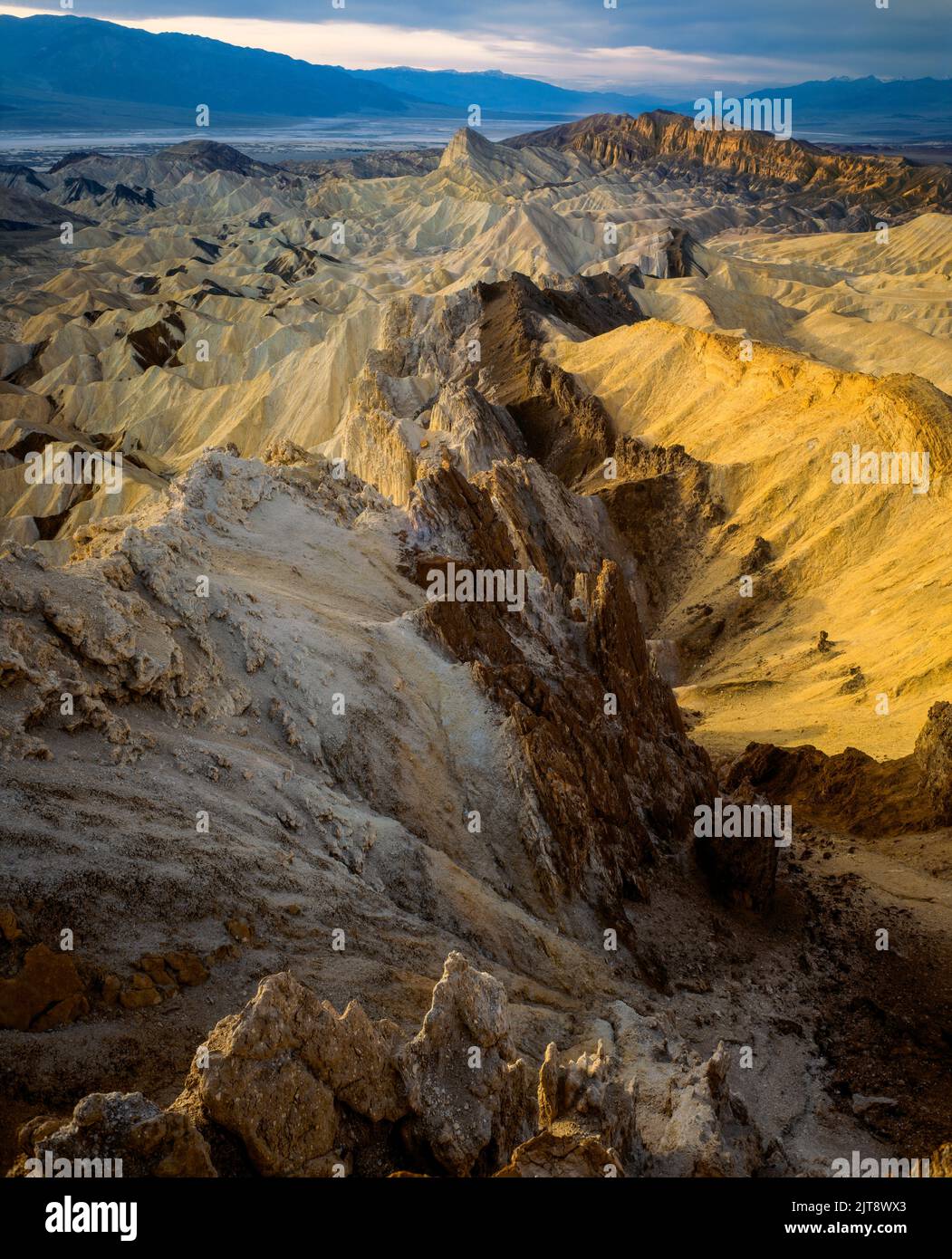 Dusk, Manly Peak, Golden Canyon, Death Valley National Park, California Stock Photo